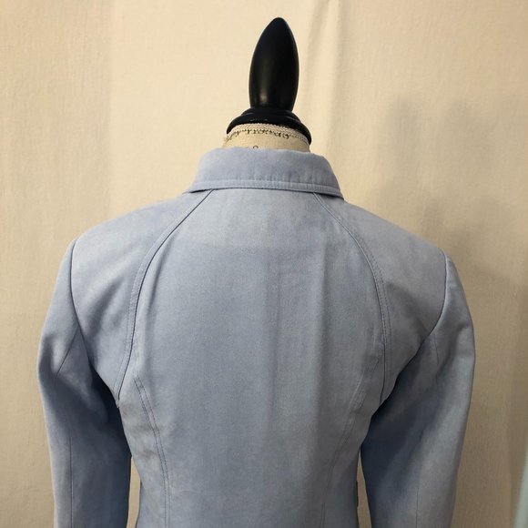 Proportion Petite Conrad C Light Blue Faux Suede Jacket. Size 4. - Picture 2 of 9
